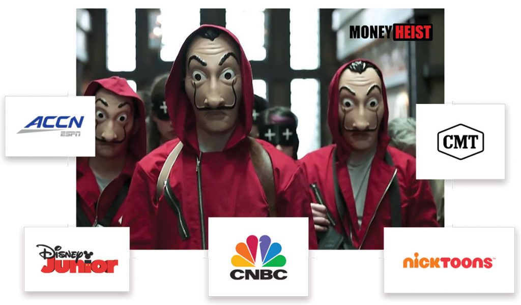 "Money Heist" poster with TV Network pictures